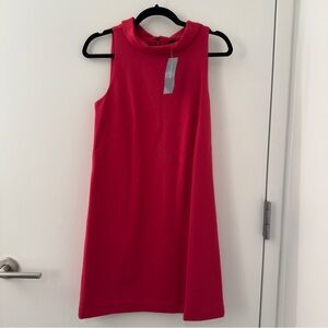 Ann Taylor Sleeveless Collared Shift Dress Size Small Petite SP Red Office Work